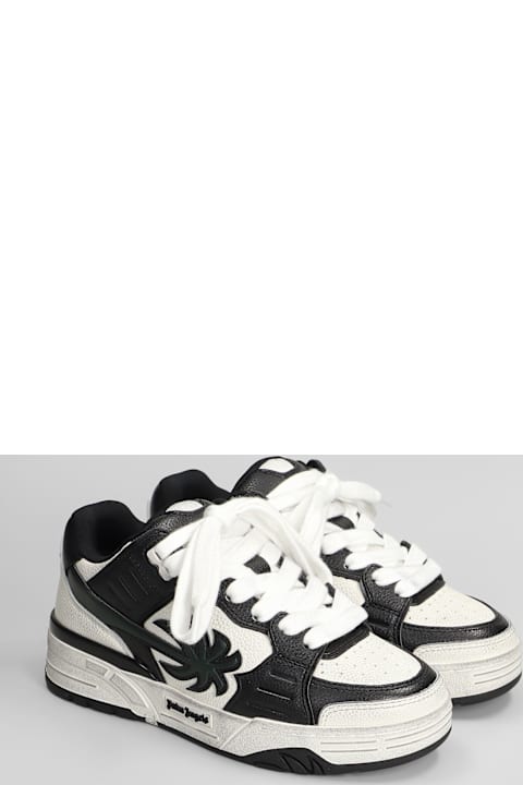 Palm Angels Venice Sneakers In Black Suede And Leather