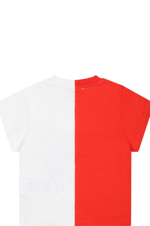 ベビーガールズ Tシャツ＆ポロシャツ Moschino Red T-shirt For Babies With Teddy Bear And Logo