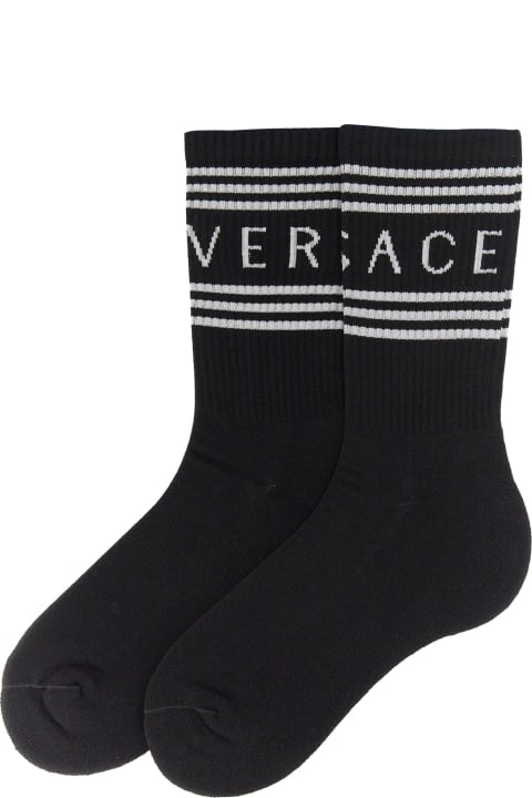 メンズ Versaceのアンダーウェア Versace Logo Socks