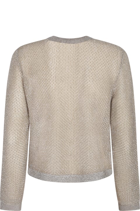 Tory Burch Sweaters for Women Tory Burch Kendra Mesh Beige Cardigan