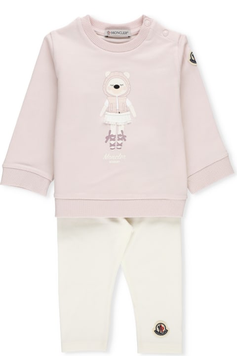 Moncler Bodysuits & Sets for Baby Girls Moncler Cotton Two-piece Suit