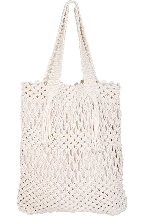 Zimmermann Totes for Women Zimmermann Ivory Crochet Shopping Bag