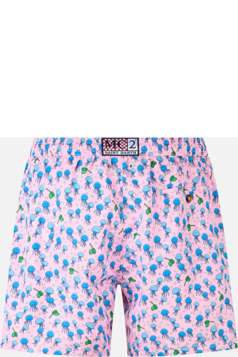 インテリア MC2 Saint Barth Man Lightweight Fabric Swim-shorts Lighting Micro Fantasy With Jellyfishes Print
