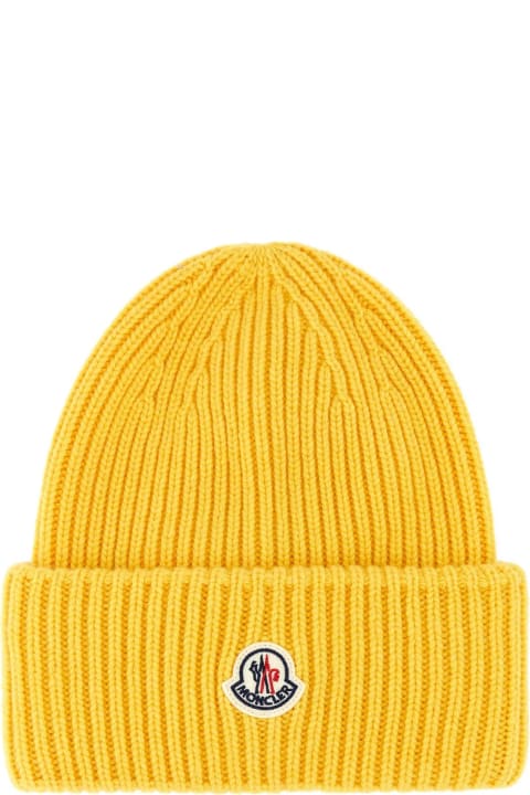 Yellow Wool Blend Beanie Hat