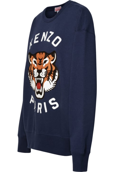 Kenzo Fleeces & Tracksuits for Women Kenzo 'lucky Tiger' Navy Cotton Sweatshirt