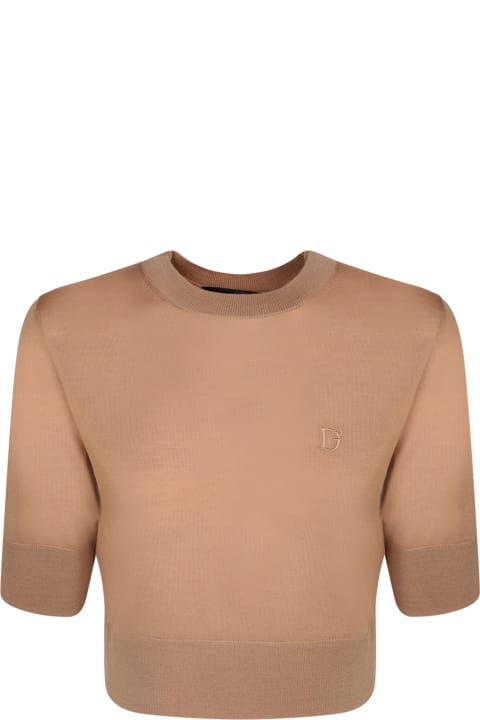 Dsquared2 Sweaters for Women Dsquared2 Cropped Beige Pulloveer