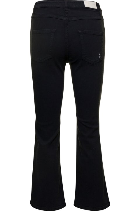 Icon Denim Clothing for Women Icon Denim 'pam' Black Five-pockets Flared Jeans In Cotton Blend Denim Woman