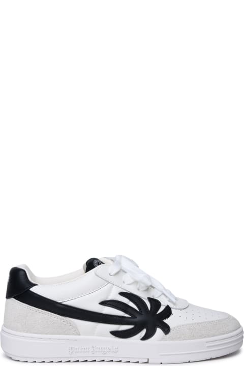 Palm Angels Sneakers for Men Palm Angels 'palm Beach University' White Leather Sneakers