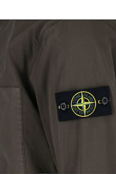 معاطف وجواكت لـ القسم الرجالي Stone Island Logo Zip Jacket