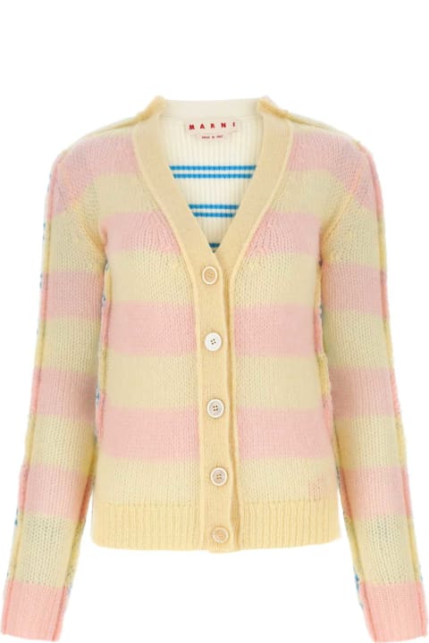 Marni for Women Marni Embroidered Mohair Blend And Wool Blend Cardigan