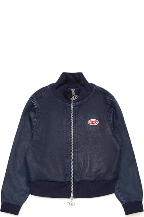 Diesel for Kids Diesel Logo-embroidered Zipped Denim Jacket