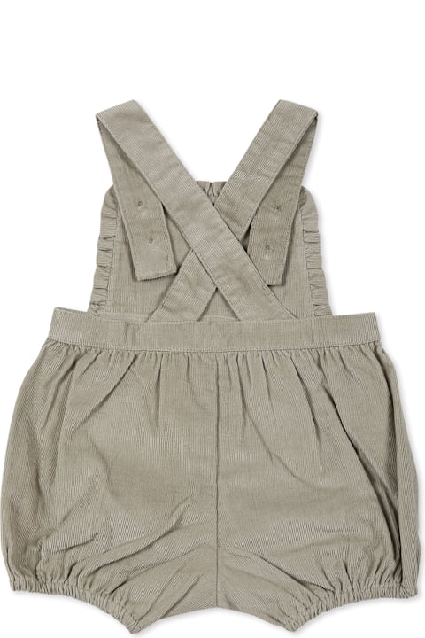 Tartine et Chocolat for Kids Tartine et Chocolat Green Dungarees For Baby Girl Wiht Logo