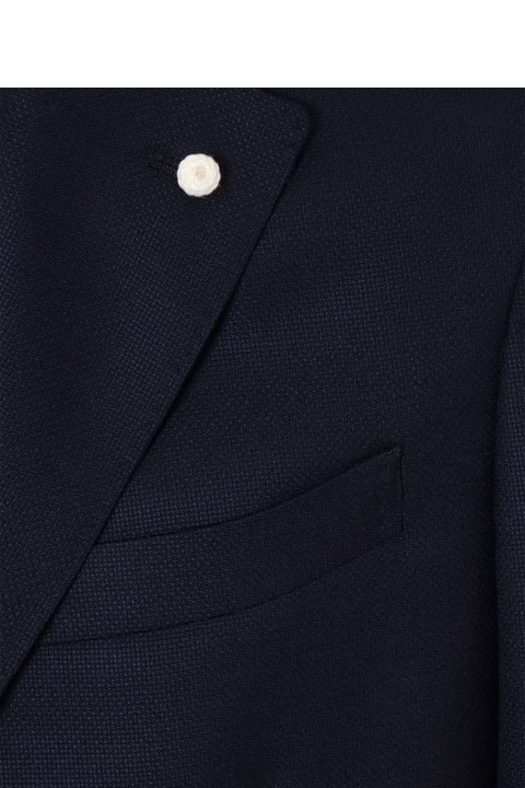 メンズ Luigi Bianchi Mantovaのコート＆ジャケット Luigi Bianchi Mantova Blue Single-breasted Blazer