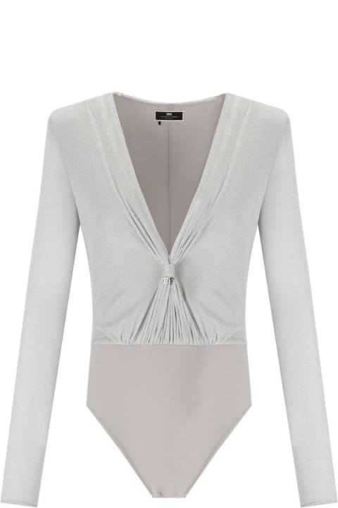 Elisabetta Franchi Underwear & Nightwear for Women Elisabetta Franchi V-neck Long Sleeved Bodysuit