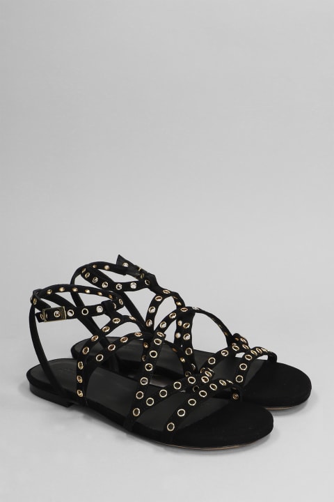 Sandals for Women Isabel Marant Lipa Flats In Black Suede