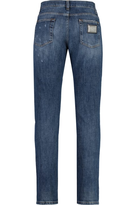 Dolce & Gabbana Clothing for Men Dolce & Gabbana Five-pocket Jeans With Logo Plaque