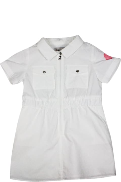 Dresses for Baby Girls Moncler Dress With Front Zip Closure With Elastic Waist