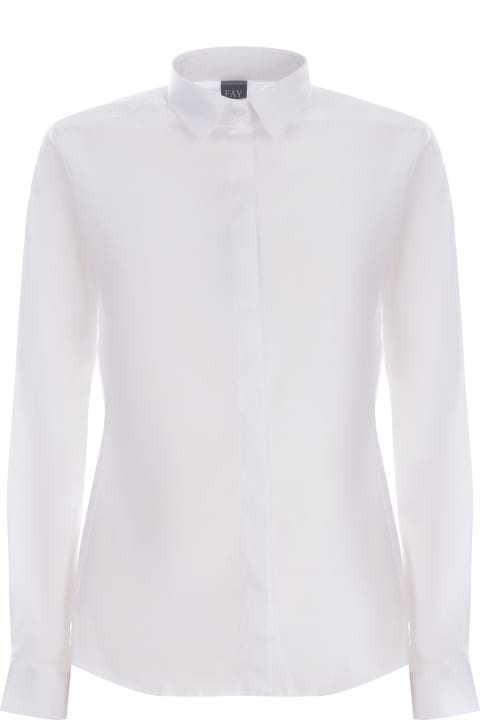 Fay for Women Fay White Shirt In Stretch Cotton Poplin