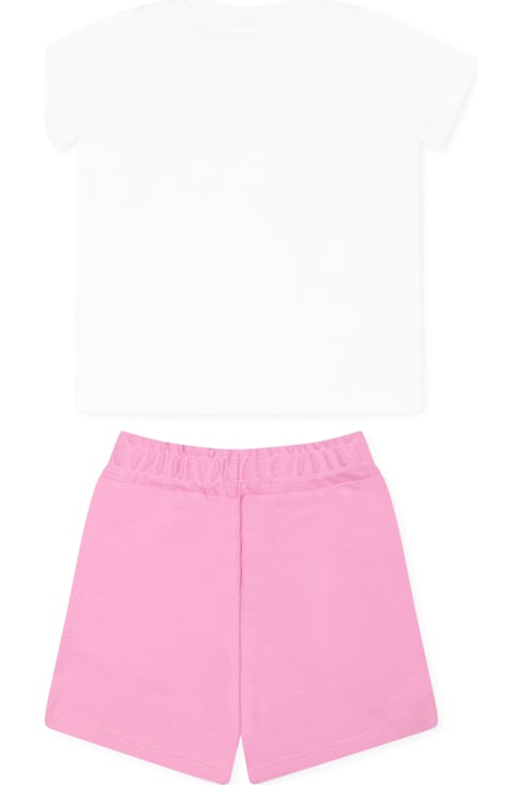 MSGM for Baby Girls MSGM Pink Suit For Baby Girl With Logo