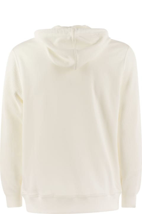 インテリア Brunello Cucinelli Cotton Fleece Topwear With Hood And Ribbed Cotton Knit Sleeve