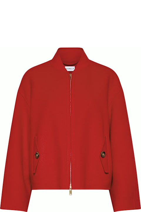 Marella Coats & Jackets for Women Marella Red Jacket With Collar And Zip