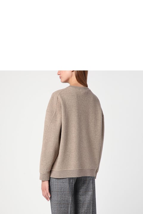 Max Mara Clothing for Women Max Mara Beige Sweatshirt In Wool And Cashmere Blend