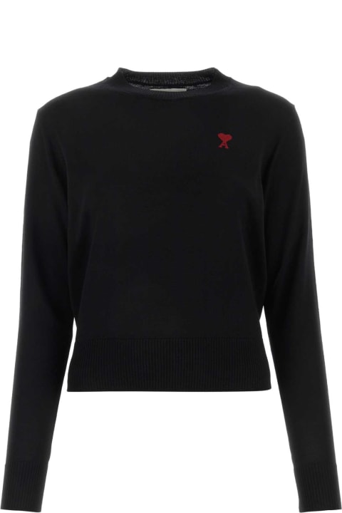 Ami Alexandre Mattiussi Sweaters for Women Ami Alexandre Mattiussi Black Merino Wool Sweater