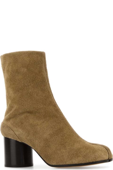 Maison Margiela Beige Suede Tabi Ankle Boots