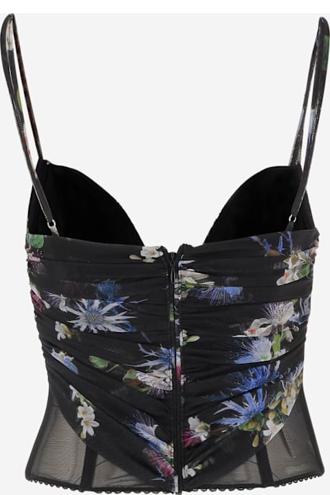 Blumarine for Men Blumarine Stretch Nylon Top With Floral Pattern