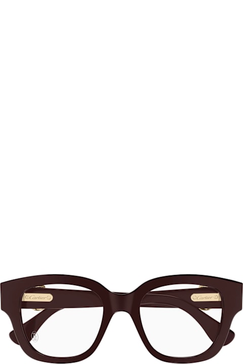 Cartier Eyewear Eyewear for Women Cartier Eyewear Cartier Ct0566o Panthère C De Cartier 007 Red Transparent Glasses