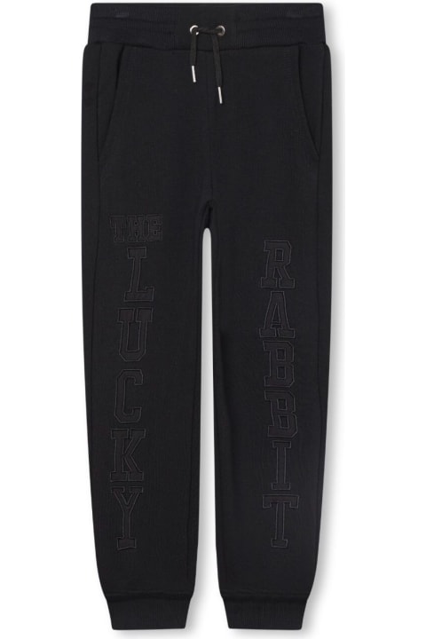 Givenchyのガールズ Givenchy Black Track Pants With 'oswald X Disney' Patch In Cotton Blend Girl