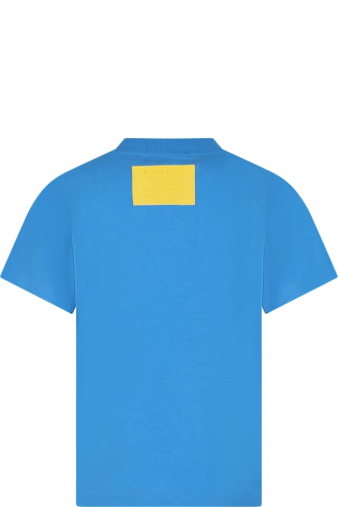 Fashion for Men Dsquared2 Sky Blue T-shirt For Boy With Logo