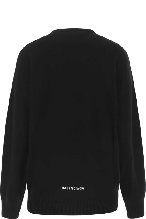 ウィメンズ新着アイテム Balenciaga Black Cashmere Oversize Sweater