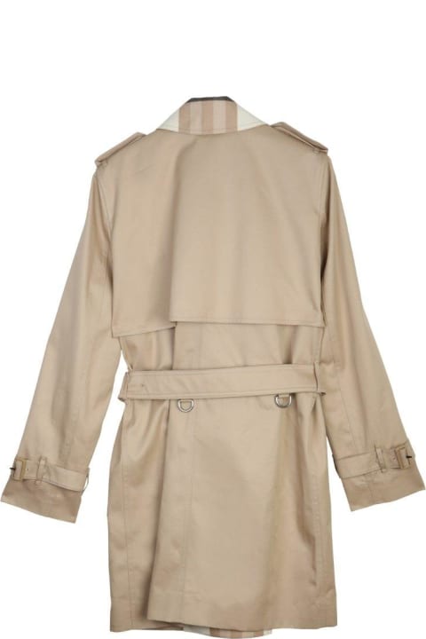 Burberry Women Burberry Belted Check Detailed Trench Coat