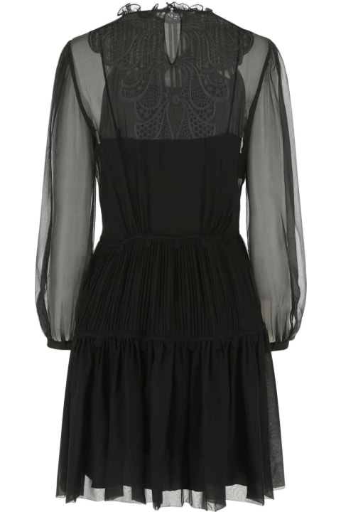 Alberta Ferretti for Women Alberta Ferretti Black Chiffon Mini Dress