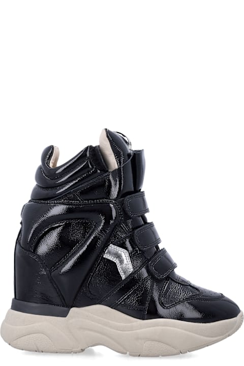 Isabel Marant Balskee Black Patent Wedge Sneakers