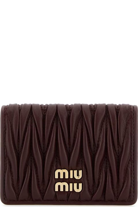 Miu Miu Wallets for Women Miu Miu Burgundy Nappa Leather Card Holder