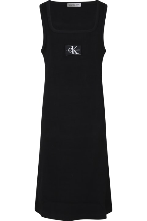 Calvin Klein Dresses for Girls Calvin Klein Black Dress For Girl With Logo
