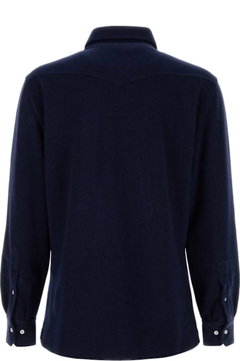 Homeware Brunello Cucinelli Navy Blue Flannel Shirt