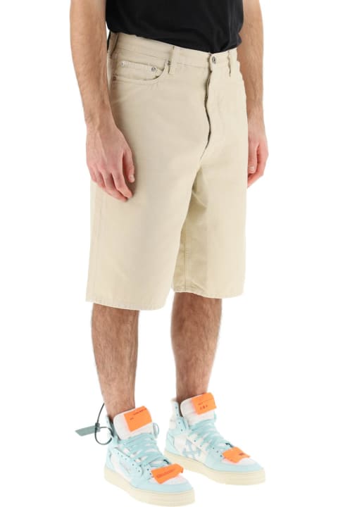 Pants for Men Off-White Beige Utility Shorts