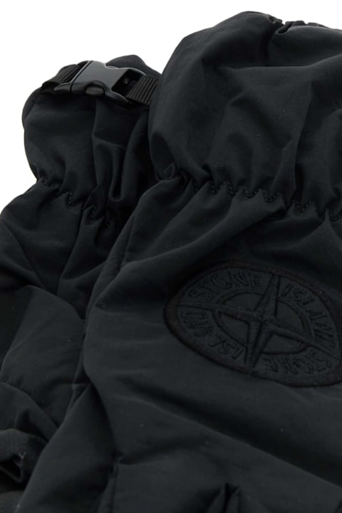 メンズ 手袋 Stone Island Black Nylon Gloves