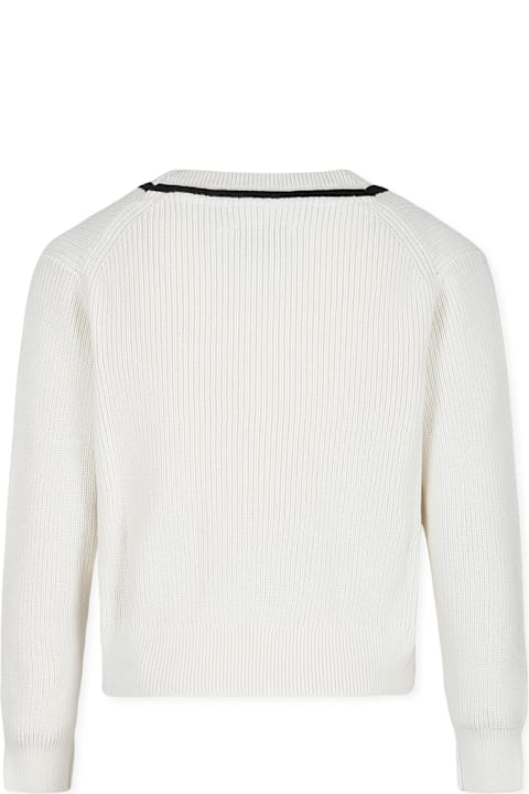 Calvin Klein Topwear for Boys Calvin Klein Ivory Sweater For Boy With Logo