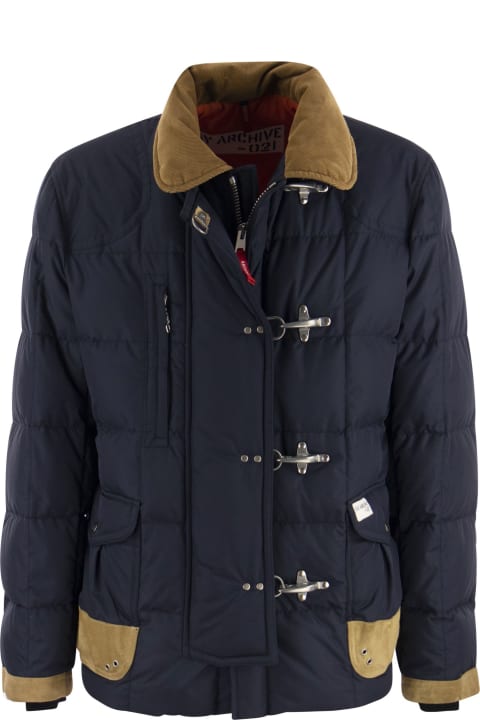 Fashion for Men Fay 4 Jackets - Padded Coat With Velvet Collar
