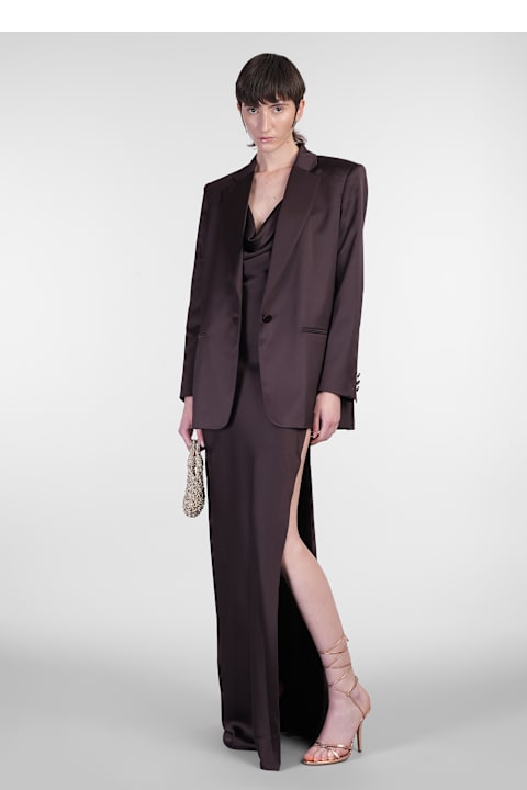 The Andamane Coats & Jackets for Women The Andamane Guia With Belt Blazer In Brown Polyester