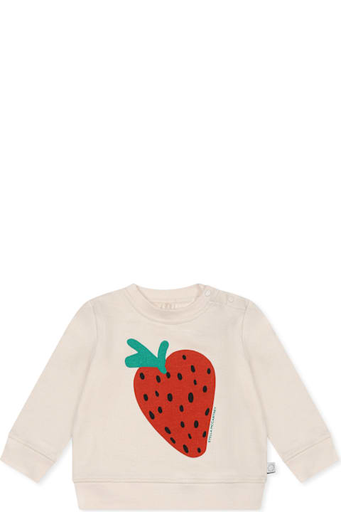 Homeware Stella McCartney Kids Ivory Sweatshirt For Baby Girl With Strawberry