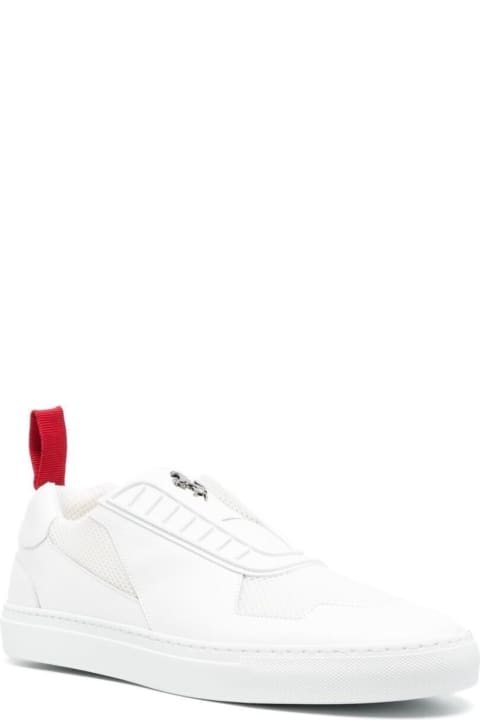 White Sneakers With Riding Horse On Tongue In Leather Man Ferrari