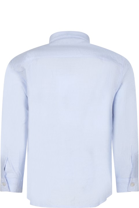 ボーイズ シャツ Dondup Light Blue Shirt For Boy With Logo
