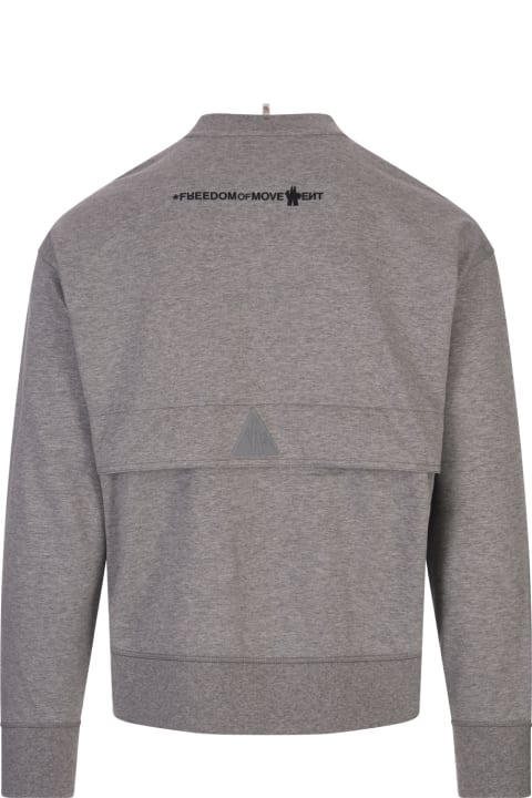 Moncler Grenoble Fleeces & Tracksuits for Men Moncler Grenoble Melange Grey Sweatshirt With Logo