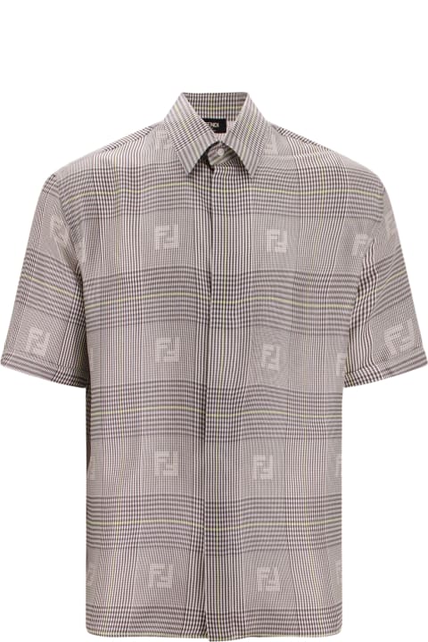 Fendi Sale for Men Fendi Prince Of Wales Silk Shirt