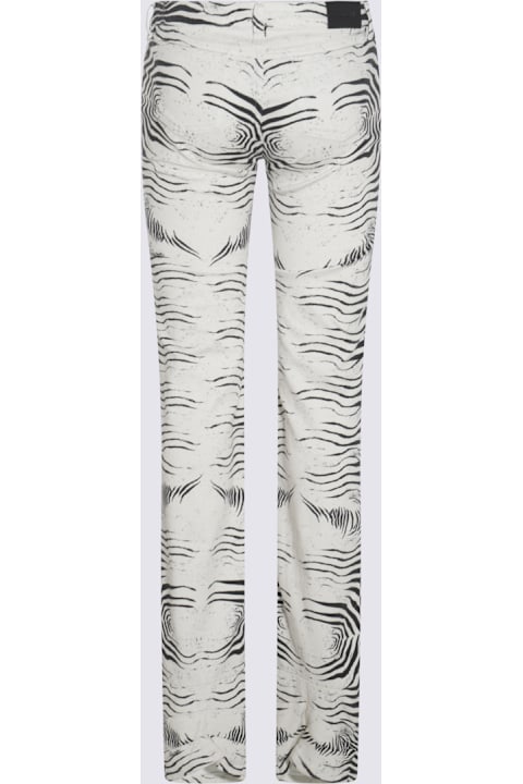 Roberto Cavalli Clothing for Women Roberto Cavalli White And Black Cotton Denim Jeans